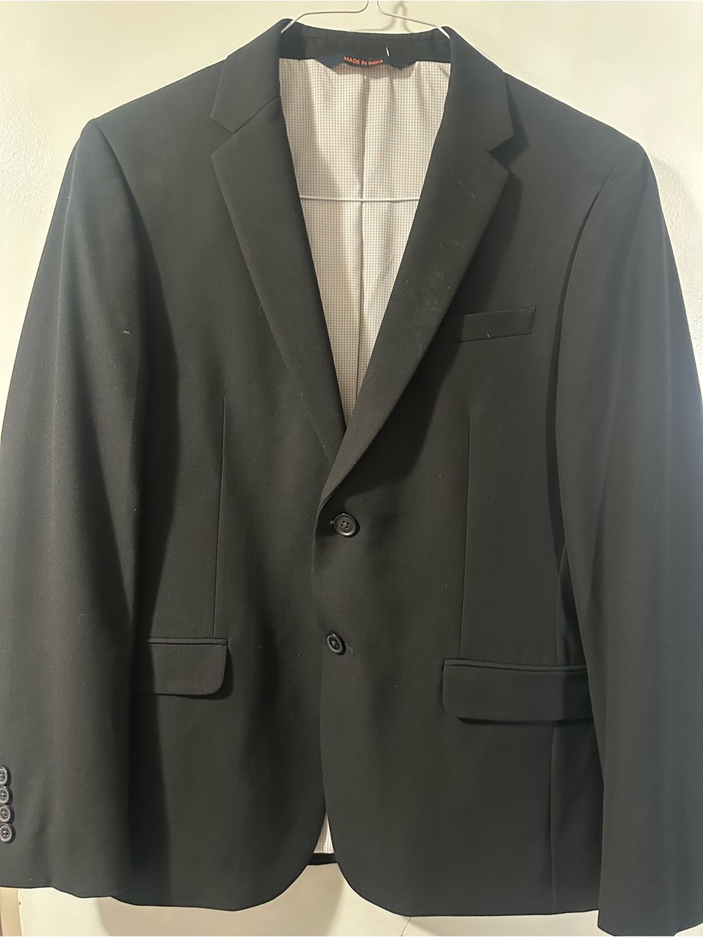 Egara Black Two-Button Notch Lapel Sport Coat